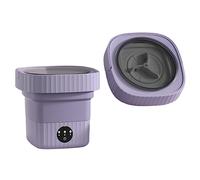 Portable Washer,6L Foldable Laundry Tub, Spin Dryer for Clothes, Power Washer With Drain Basket,Suitable for Home Travel Dormitory, Collapsible Small Washing Machine, Socks & Underwear (Purple)