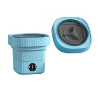 Portable Washer,6L Foldable Laundry Tub, Spin Dryer for Clothes, Power Washer With Drain Basket,Suitable for Home Travel Dormitory, Collapsible Small Washing Machine, Socks & Underwear (Blue)