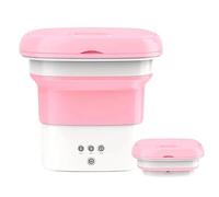 Portable Washer,Collapsible Travel Washing Machine,4.5 L Spin Dryer for Clothes,Compact Design,Small Spaces and Camping,Mini Washing Machine,Socks & Underwear,Travel/Home (Pink)
