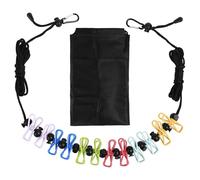 Portable Washing Line Camping Washing Line, 4 Metre Retractable Travel Washing Line with Clothespins, Adjustable Travel Washing Line with 12 Clips for Travel, Balcony, Holiday, Outdoor, Camping