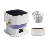 Portable washing machine,11L upgraded large capacity Mini Washer-40W High Power foldable Washer, Deep cleaning of underwear and other small clothes, Hanging drain pipes are more convenient. (Purple)