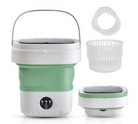 Portable Washing Machine,12L Mini Washer with Foldable Design, Has 3 smart Modes for Travel,Apartment,Baby Clothes,Socks camping, RV (Green)
