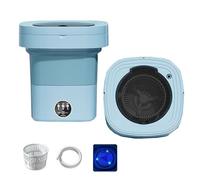 Portable Washing Machine 14L Upgraded Large Capacity Washer 2 In 1 Apartment Washers 7.5x7.5x11in Foldable Washers Space Saver For Cleaning Sock, Underwear(Blue)