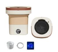 Portable Washing Machine 14L Upgraded Large Capacity Washer 2 In 1 Apartment Washers 7.5x7.5x11in Foldable Washers Space Saver For Cleaning Sock, Underwear(Khaki)