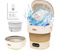 Portable Washing Machine, 15L 2 in 1 2kg Mini Washer with Deep Cleaning of Underwear, Baby Clothes, Socks and Small Item, Lavadora Portatil Suitable for Apartments, Dorm, Camping, Hotel, Khaki