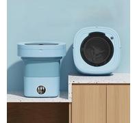 Portable Washing Machine, 15L Capacity Foldable Mini Washer with Drain Basket, Powerful Cleaning, for Underwear, Baby Clothes Socks And Small Items, Small Washer for Apartments, Dorm,RV(Blue)