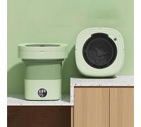 Portable Washing Machine, 15L Capacity Foldable Mini Washer with Drain Basket, Powerful Cleaning, for Underwear, Baby Clothes Socks And Small Items, Small Washer for Apartments, Dorm,RV(Green)