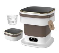 Portable Washing Machine,15L Upgraded Mini Washing Machine,3 Washing Modes with Spin Basket,Deep Cleans Small Items,Foldable Design Suitable for Dormitories,Apartments,Homes, and Camping (Khaki)