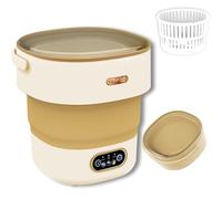 Portable Washing Machine, 16L 2.3kg 2 in 1 Mini Washing Machine Portable Washe with Deep Cleaning of Underwear, Baby Clothes, Socks, Lavadora Portatil Suitable for Apartments, Dorm, Camping, Khaki
