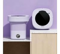 Portable Washing Machine, 17L Mini Washing Machine Foldable With Drain Basket And Blue Light With 3 Cleaning Modes, Small Collapsible Laundry Machine, for Underwear, Travel & Camping(Pink)
