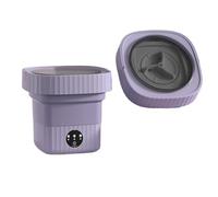 Portable Washing Machine, 6L Folding Portable Washing Machine Big Capacity With Spin Dryer Bucket For Clothes Travel Home Underwear Socks Mini Washer,for Apartments, Homes, and Dorms(Purple)