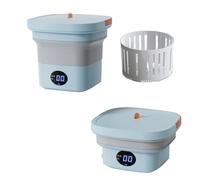 Portable Washing Machine, 6L Mini Folding Washing Machine Portable with, Deep Cleaning for Baby Clothes, Underwear, Socks, Suitable for Dormitories,Camping, Travel and Apartment Dirt (Color : Blue)