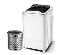 Portable Washing Machine 7kg Capacity | Single Tub Compact Washer with Drain Pump | 400W Mini Washer for Apartments Dorms Camping