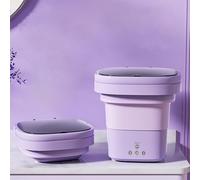 Portable Washing Machine, 8L Foldable Mini Washer with Drain Basket, Small Washing Machine, for Travel, Camping, RV & Dorms, Underwear, Baby Clothes Socks and Small Items(Purple)