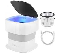 Portable Washing Machine, Automatic Foldable Mini Washing Machine, 9L Large Capacity, Blue Light And Silver Ion Design Quiet, for Travelling, Camping, Apartment, Dorm