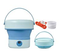 Portable Washing Machine, Deep Cleaning Half Automatic Washt, Foldable Washing Machine with Soft Spin Dry, Suitable for Baby Clothes, Underwear, Socks, Towels or Small Items (Color : Blue)