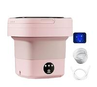 Portable Washing Machine, Foldable Mini Washing Machine, Touch Buttons, with Drainer Basket, Baby Washing Machine, for Camping, Rv, Travel, Small Spaces (Color : Pink, Size : 8L)