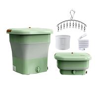Portable Washing Machine, Foldable Small Portable Laundry Machine, Mini Washing Machine Ultrasonic Turbine Wash and Spin Dryer, for Camping, RV, Travel, Small Spaces (Color : Green)