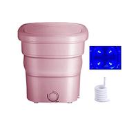 Portable Washing Machine,Foldable Underwear Laundry Tub,Blue light and Ozone Sterilization,for wash baby clothes, Apartment Dorm,Travelling，Gift for Friend or Family (Color : Pink)