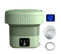 Portable Washing Machine, High Capacity Mini Washing Machine Foldable, with Dehydration Function, for Socks, Baby Clothes, Towels, Delicate Items (Color : Green, Size : Blu-ray+drain+drain)