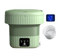Portable Washing Machine, High Capacity Mini Washing Machine Foldable, with Dehydration Function, for Socks, Baby Clothes, Towels, Delicate Items (Color : Green, Size : Blu-ray+drain)