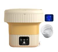 Portable Washing Machine, High Capacity Mini Washing Machine Foldable, with Dehydration Function, for Socks, Baby Clothes, Towels, Delicate Items (Color : Yellow, Size : Blu-ray+drain)