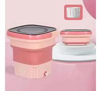 Portable Washing Machine Lightweight Underwear Washer,Mini Foldable Washer with Spin Dryer,Bucket Automatic for Baby Clothes, Socks, Towels, Great for Travel, Apartment (Color : PINK2)