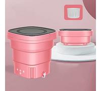 Portable Washing Machine Lightweight Underwear Washer,Mini Foldable Washer with Spin Dryer,Bucket Automatic for Baby Clothes, Socks, Towels, Great for Travel, Apartment (Color : PINK)