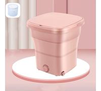 Portable Washing Machine, Mini 12L Foldable Washer And Dryer, Small Collapsible Laundry Washer, Ideal for Underwear, Socks, Baby Clothes,Travel Camping Apartment(Pink)