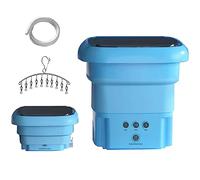 Portable Washing Machine, Mini Foldable Washer and Spin Dryer Small Foldable Bucket Washer for Apartment, Laundry, Camping, RV, Travel, Underwear, Socks, Baby Clothes, Blue Light (Color : Blue)
