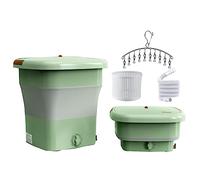 Portable Washing Machine, Mini Foldable Washer and Spin Dryer Small Foldable Bucket Washer for Apartment, Laundry, Camping, RV, Travel, Underwear, Socks, Lightweight and Easy to Carry (Color : Green