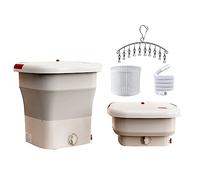 Portable Washing Machine, Mini Foldable Washer and Spin Dryer Small Foldable Bucket Washer for Apartment, Laundry, Camping, RV, Travel, Underwear, Socks, Lightweight and Easy to Carry (Color : Pink)