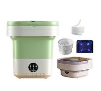 Portable Washing Machine, Mini Foldable Washer and Spin Dryer Small Foldable Bucket Washer, Suitable for Socks, Baby Clothes, Towels, Delicate Items, Blue Light (Color : Green)