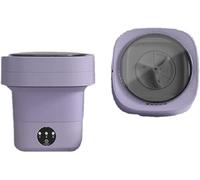 Portable Washing Machine Mini Foldable Washing Machine Blue Ray sterilization Automatic Washer with Spin Dryer For Washing Underwear 6.5L (purple)