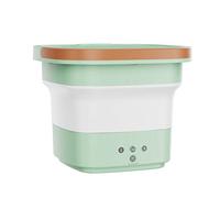 Portable Washing Machine, Mini Foldable Washing Machine with Drain Basket, Ultrasonic Cleaning Sterilization Automatic Washer Dryer for Underwear, Socks, Baby Clothes, Compact Laundry Machines (Green)
