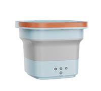 Portable Washing Machine, Mini Foldable Washing Machine with Drain Basket, Ultrasonic Cleaning Sterilization Automatic Washer Dryer for Underwear, Socks, Baby Clothes, Compact Laundry Machines (Blue)