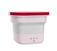 Portable Washing Machine, Mini Foldable Washing Machine with Drain Basket, Ultrasonic Cleaning Sterilization Automatic Washer Dryer for Underwear, Socks, Baby Clothes, Compact Laundry Machines (Pink)