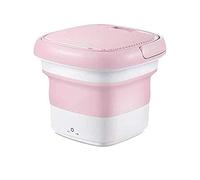 Portable Washing Machine, Mini Foldable Washing Machine with Handle, Ozone Sterilization, Ultrasonic Cleaning Machine, Small Automatic Folding Laundry Washer for Travel and Home Underwear (Pink)