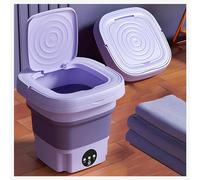 Portable Washing Machine Mini, Portable Clothes Washer 8L Lightweight Collapsible with Blue Light, Cheap Washing Machines for small rooms,camping,RV travel,Purple