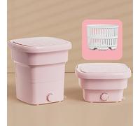 Portable Washing Machine, Mini Portable Washer and Spin Dryer Small Foldable Bucket Washer for Underwear, Sock, Baby Clothes, Travel, Camping, Dorm, RV, Blue Light (Color : Pink)
