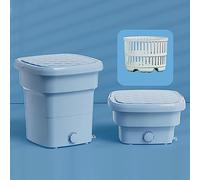 Portable Washing Machine, Mini Portable Washer and Spin Dryer Small Foldable Bucket Washer for Underwear, Sock, Baby Clothes, Travel, Camping, Dorm, RV, Blue Light (Color : Blue)