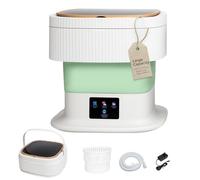 Portable Washing Machine Mini Washer for Apartments - Compact, Foldable Countertop Clothes Washer & Dryer Combo, Small Lavadora Portatil, Handheld Laundry Machine (Green, Large)