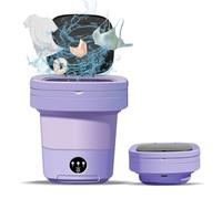 Portable Washing Machine, Mini Washing Machine, 11L High Capacity with 3 Modes Deep Cleaning for Underwear, Baby Clothes, or Small Items, Foldable Washing Machine for Apartments, Travel (Purple)