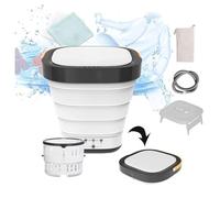 Portable Washing Machine mit 4/6 Huors Trocknung und UV Camping Waschmaschine mit Ablaufkorb,Touchscreen für Unterwäsche Socken Babykleidung,White