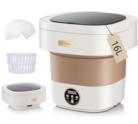 Portable Washing Machine Pink, 16L Upgraded with Spin Basket & 30 Laundry Detergent Sheets, 3 Cleaning Modes for Small Clothes, Foldable Mini Laundry Machine for Home, Apartment, Hotel & Camping