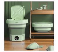 Portable Washing Machine with Spinner, Mini Folding Washing Machine 8L Lightweight Collapsible with Blue Light, Tabletop Washing Machine for Baby,Underwear,Small Items,Green