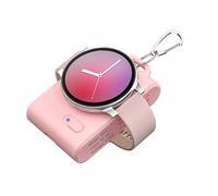 Portable Watch Charger Compatible with Samsung,2000mAh 2-in-1 Magnetic Travel Emergency Power Bank Compatible with Samsung Galaxy Watch 7/Ultra/6/6 Classic/5 Pro/5/4/3/Active 2/Gear S3 (Pink)
