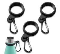 Portable Water Bottle Buckles Clip, 3Pcs Silicone Hiking Camping Accessories Holder with Large Carabiner Clips Perfect for Bags and Hiking Camping Traveling Fishing Outdoor Activities