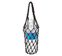 Portable Water Bottle Sleeve - Breathable Crochet Style Net, Heat Resistant Coffee Cup Jacket, Adjustable Shoulder Strap, Ultra Light Mesh Pouch for Beach Park Running