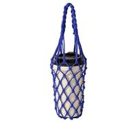 Portable Water Bottle Sleeve - Breathable Crochet Style Net, Heat Resistant Coffee Cup Jacket, Adjustable Shoulder Strap, Ultra Light Mesh Pouch for Beach Park Running